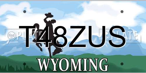 T48ZUS Wyoming License Plate