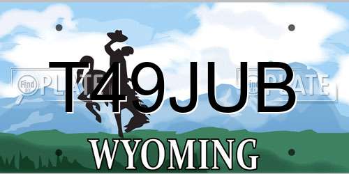 T49JUB Wyoming License Plate