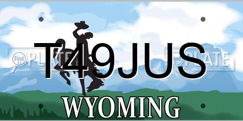 T49JUS Wyoming License Plate