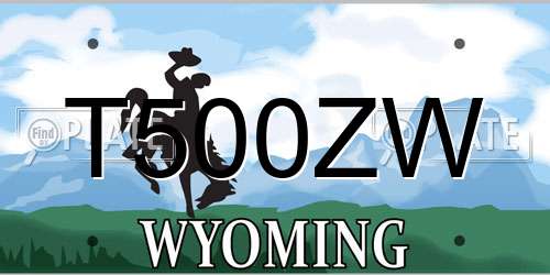 T500ZW Wyoming License Plate