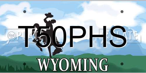 T50PHS Wyoming License Plate