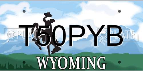 T50PYB Wyoming License Plate