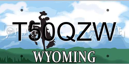 T50QZW Wyoming License Plate