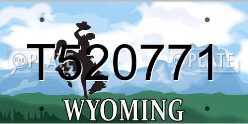 T520771 Wyoming License Plate