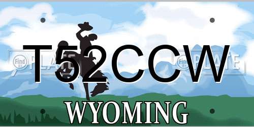 T52CCW Wyoming License Plate