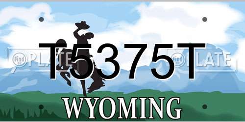T5375T Wyoming License Plate