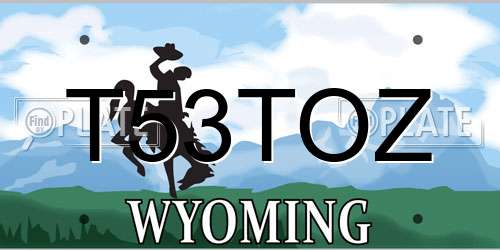 T53TOZ Wyoming License Plate