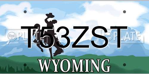 T53ZST Wyoming License Plate