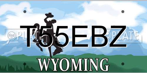 T55EBZ Wyoming License Plate