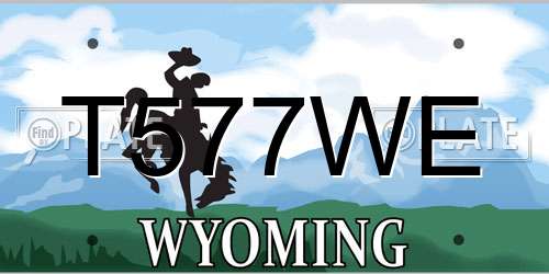 T577WE Wyoming License Plate