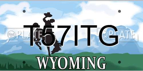 T57ITG Wyoming License Plate