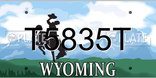 T5835T Wyoming License Plate