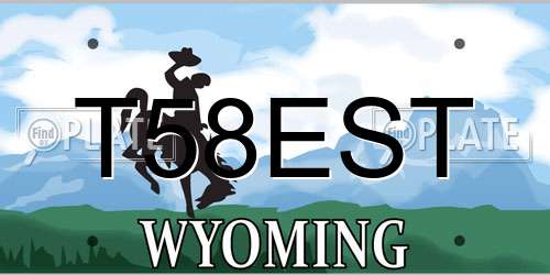 T58EST Wyoming License Plate