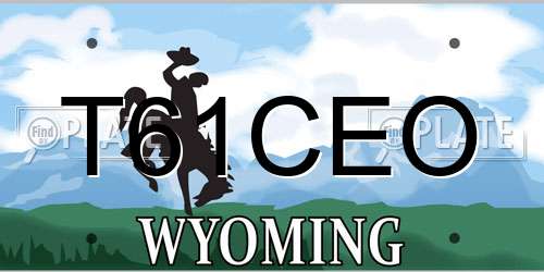 T61CEO Wyoming License Plate