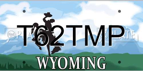 T62TMP Wyoming License Plate