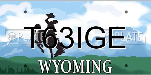T63IGE Wyoming License Plate