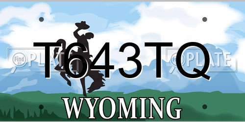 T643TQ Wyoming License Plate