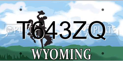 T643ZQ Wyoming License Plate