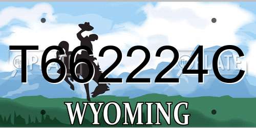 T662224C Wyoming License Plate