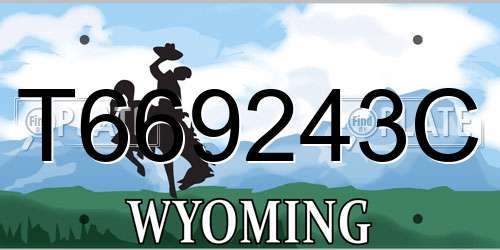 T669243C Wyoming License Plate