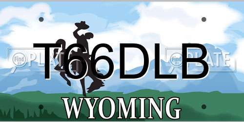 T66DLB Wyoming License Plate