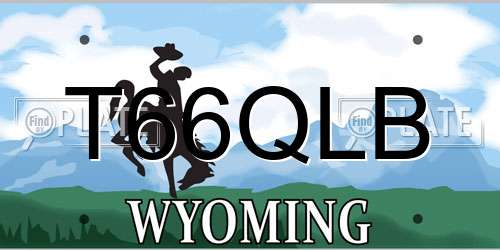 T66QLB Wyoming License Plate