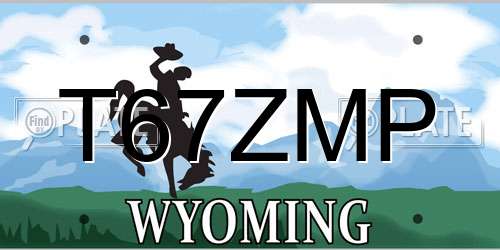 T67ZMP Wyoming License Plate