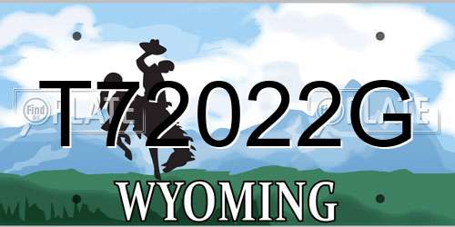 T72022G Wyoming License Plate