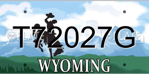 T72027G Wyoming License Plate