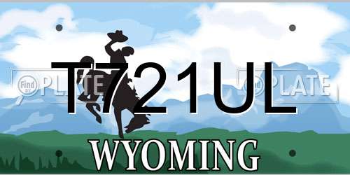 T721UL Wyoming License Plate