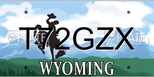 T72GZX Wyoming License Plate