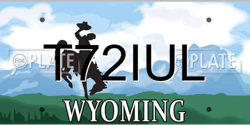 T72IUL Wyoming License Plate