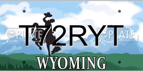 T72RYT Wyoming License Plate