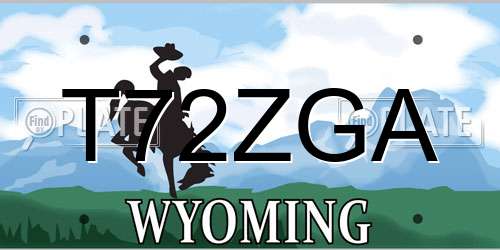 T72ZGA Wyoming License Plate