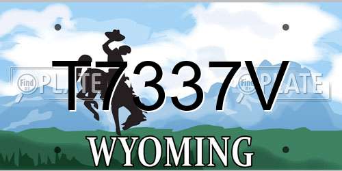 T7337V Wyoming License Plate