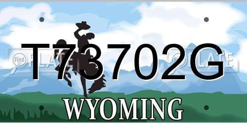 T73702G Wyoming License Plate