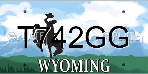 T742GG Wyoming License Plate