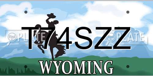 T74SZZ Wyoming License Plate