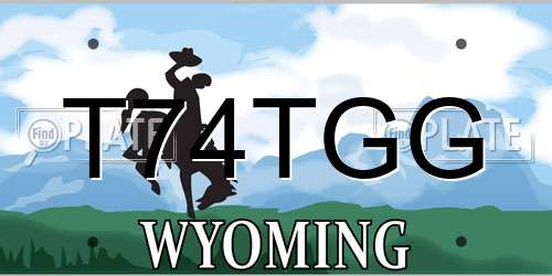 T74TGG Wyoming License Plate