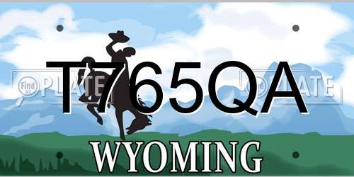 T765QA Wyoming License Plate