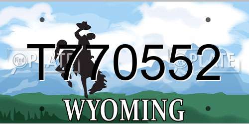 T770552 Wyoming License Plate