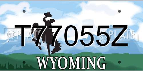T77055Z Wyoming License Plate