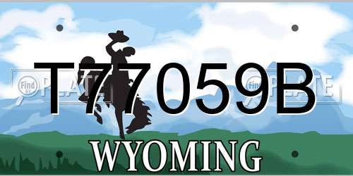 T77059B Wyoming License Plate