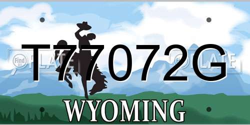 T77072G Wyoming License Plate