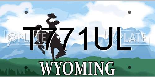 T771UL Wyoming License Plate