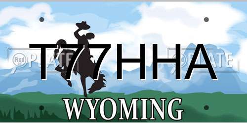 T77HHA Wyoming License Plate