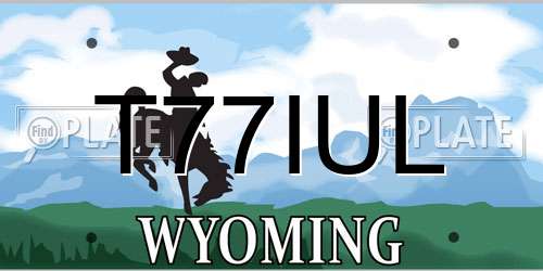 T77IUL Wyoming License Plate