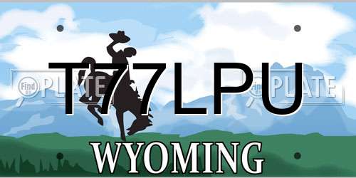 T77LPU Wyoming License Plate