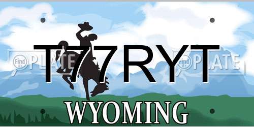 T77RYT Wyoming License Plate