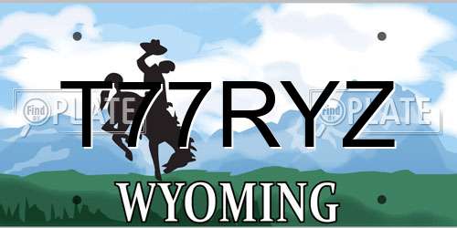 T77RYZ Wyoming License Plate